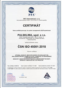 3EC International, s.r.o. - ČSN ISO 45001:2018 3EC International, s.r.o. - ČSN ISO 45001:2018